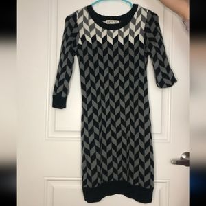 Pink rose sweater dress